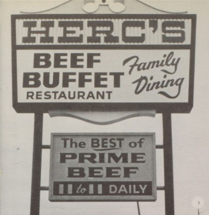 Hercs Beef Buffet - Vintage High School Yearbook Ad